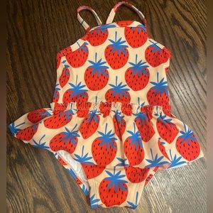 Baby girl strawberry swimsuit! Hanna Andersson size 6-12 months.